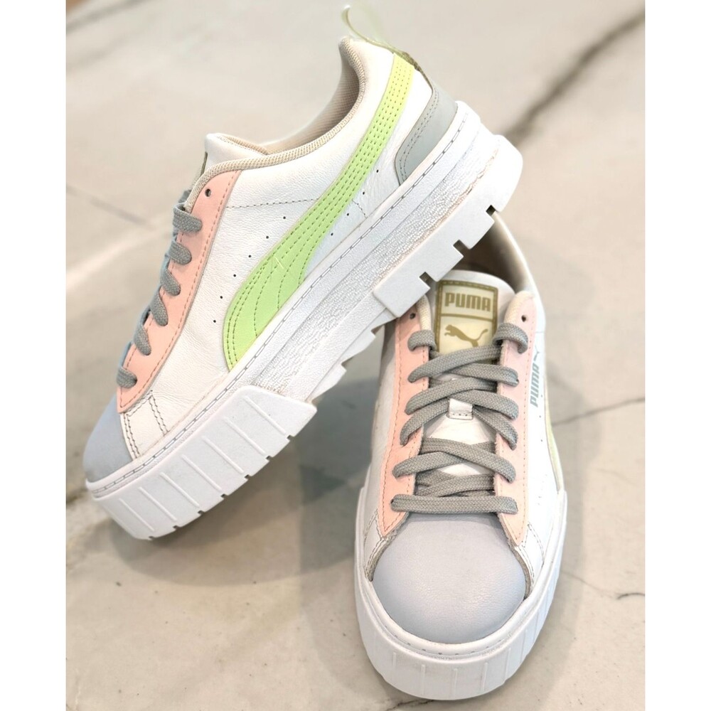 Puma Women's Mayze Leather Pop Size 7 White/Pastels 385591-02
